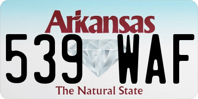 AR license plate 539WAF