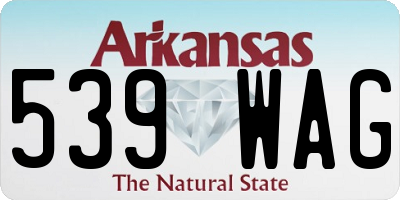 AR license plate 539WAG
