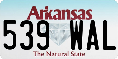 AR license plate 539WAL