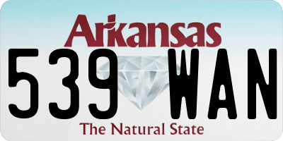 AR license plate 539WAN