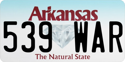 AR license plate 539WAR