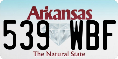 AR license plate 539WBF