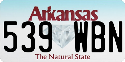AR license plate 539WBN