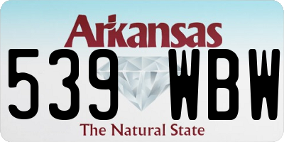 AR license plate 539WBW
