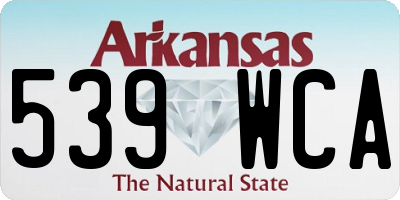 AR license plate 539WCA