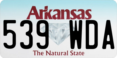 AR license plate 539WDA
