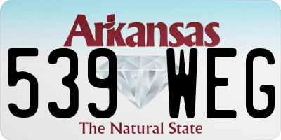 AR license plate 539WEG