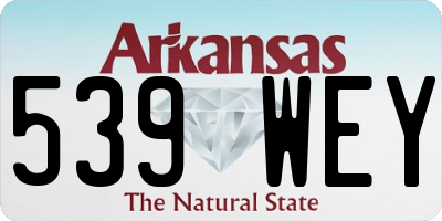AR license plate 539WEY