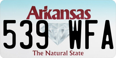 AR license plate 539WFA