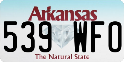 AR license plate 539WFO
