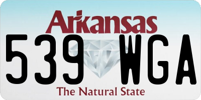 AR license plate 539WGA