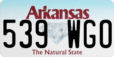 AR license plate 539WGO