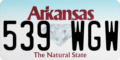 AR license plate 539WGW