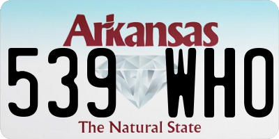 AR license plate 539WHO