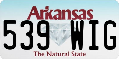 AR license plate 539WIG
