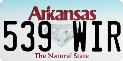 AR license plate 539WIR