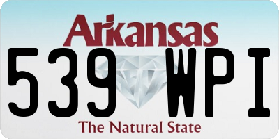 AR license plate 539WPI