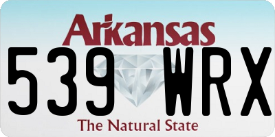 AR license plate 539WRX