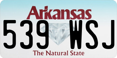 AR license plate 539WSJ