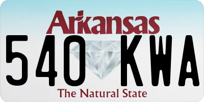 AR license plate 540KWA