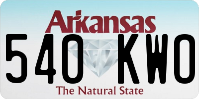AR license plate 540KWO