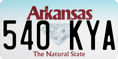 AR license plate 540KYA