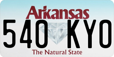AR license plate 540KYO