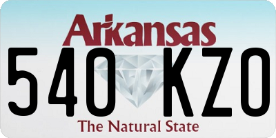 AR license plate 540KZO