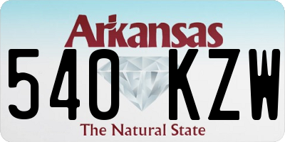 AR license plate 540KZW