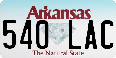 AR license plate 540LAC