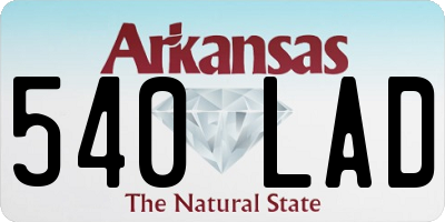 AR license plate 540LAD
