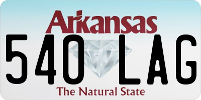 AR license plate 540LAG