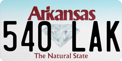 AR license plate 540LAK