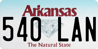 AR license plate 540LAN
