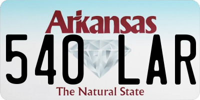 AR license plate 540LAR