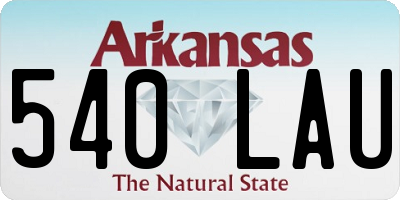 AR license plate 540LAU