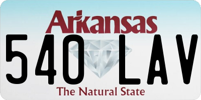 AR license plate 540LAV