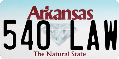 AR license plate 540LAW