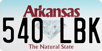 AR license plate 540LBK