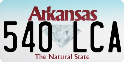 AR license plate 540LCA
