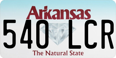 AR license plate 540LCR