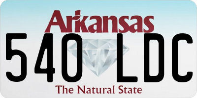 AR license plate 540LDC