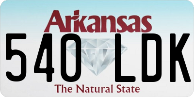 AR license plate 540LDK