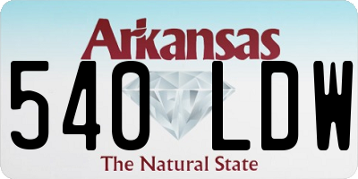 AR license plate 540LDW