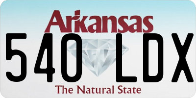 AR license plate 540LDX