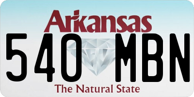 AR license plate 540MBN