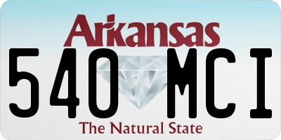 AR license plate 540MCI