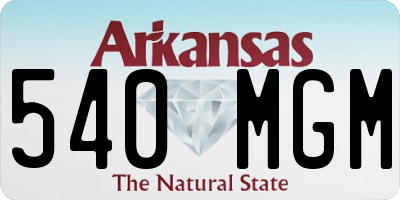 AR license plate 540MGM