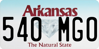 AR license plate 540MGO