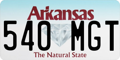 AR license plate 540MGT